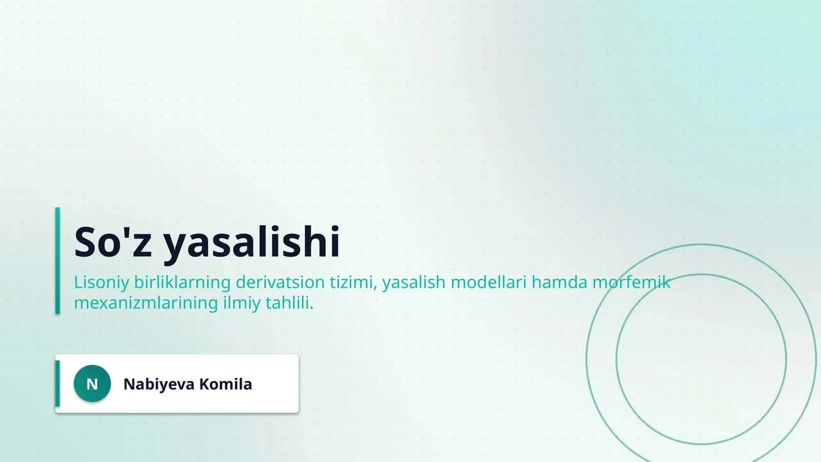 So'z yasalishi 1