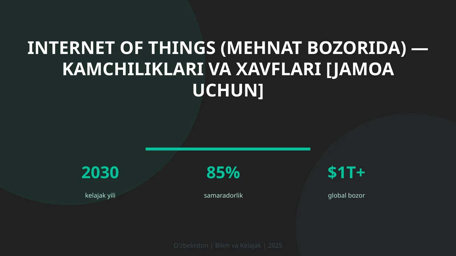 Internet of Things (mehnat bozorida) — kamchiliklari va xavflari [jamoa uchun] 1