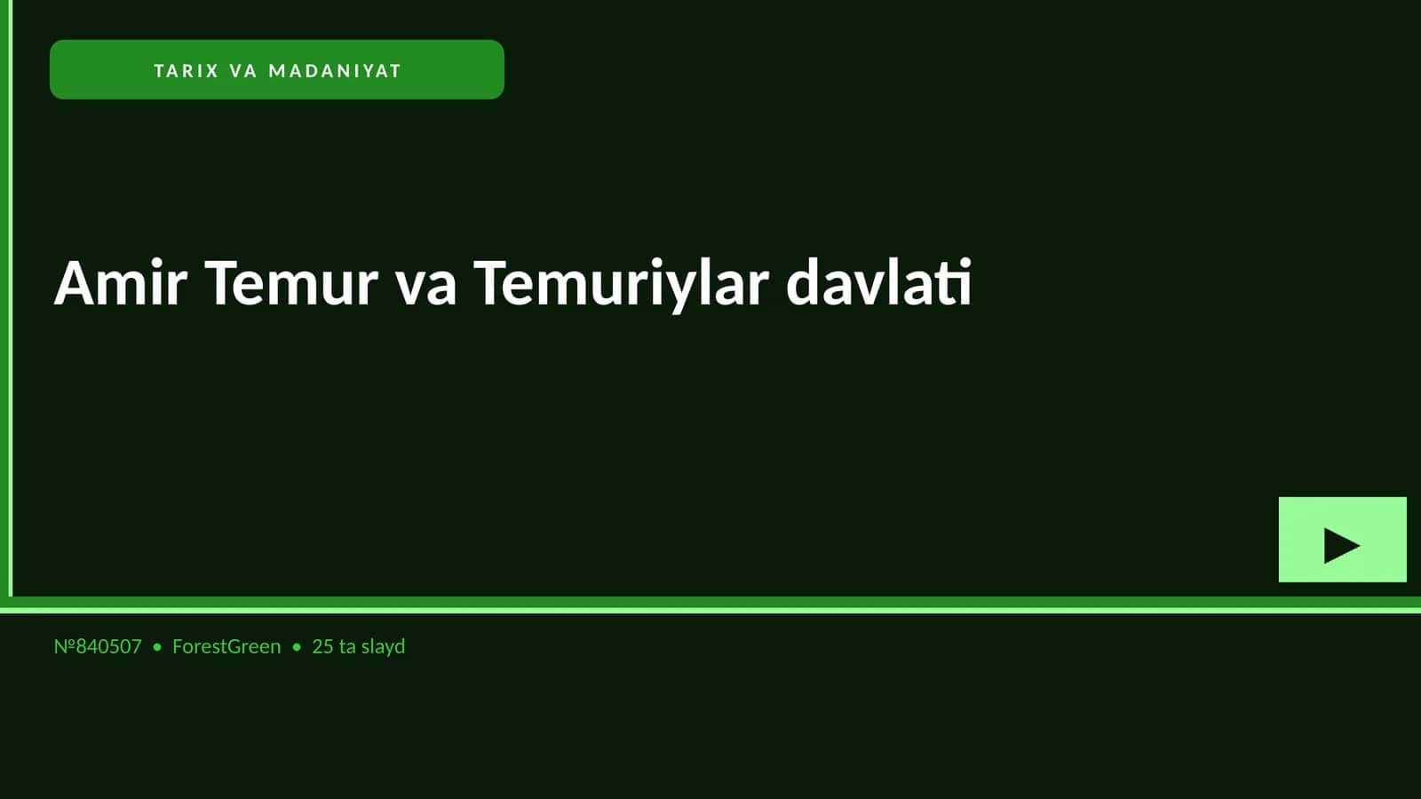 Amir Temur va Temuriylar davlati 1