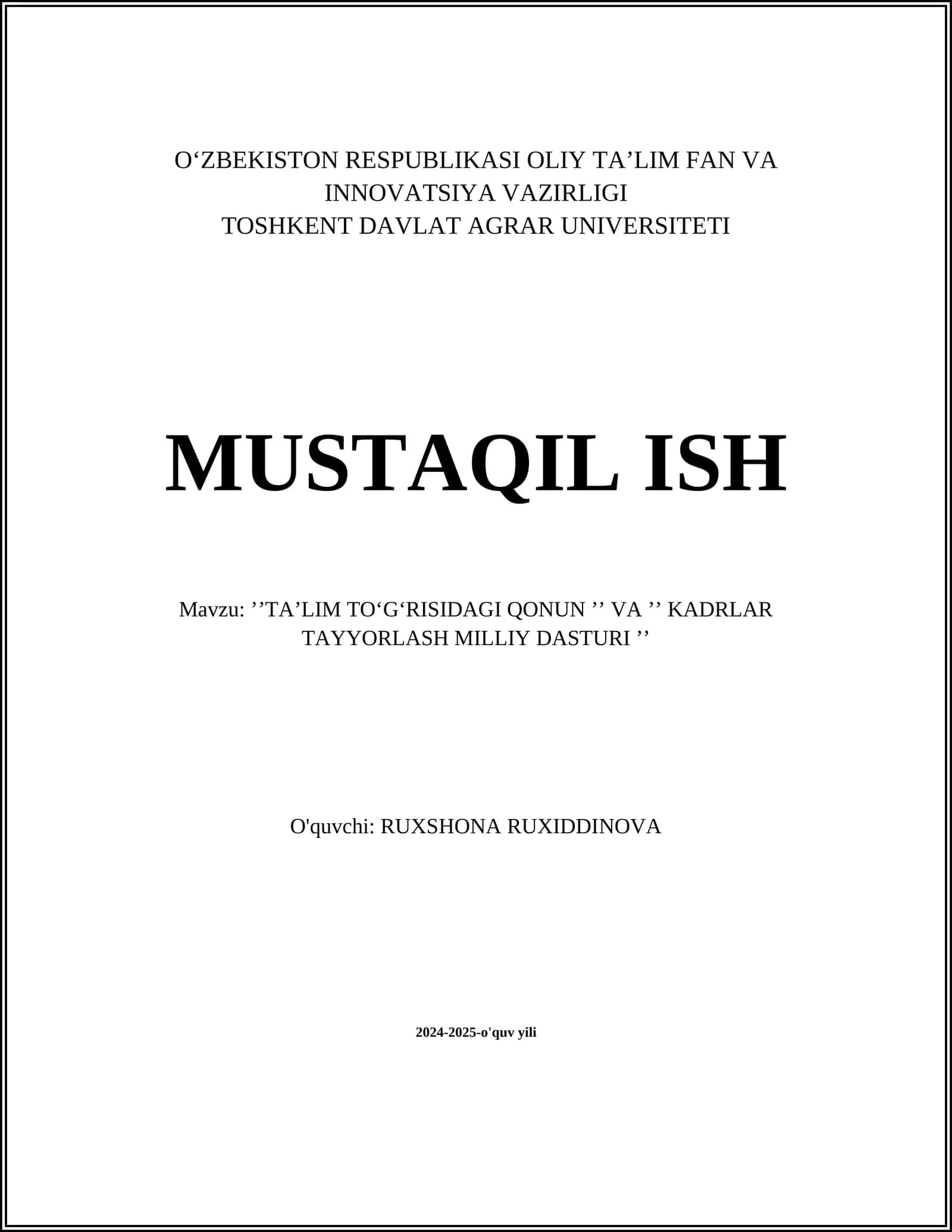TA’LIM TO‘G‘RISIDAGI QONUN 1