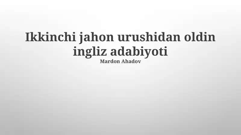 Ingiliz adabiyoti 1