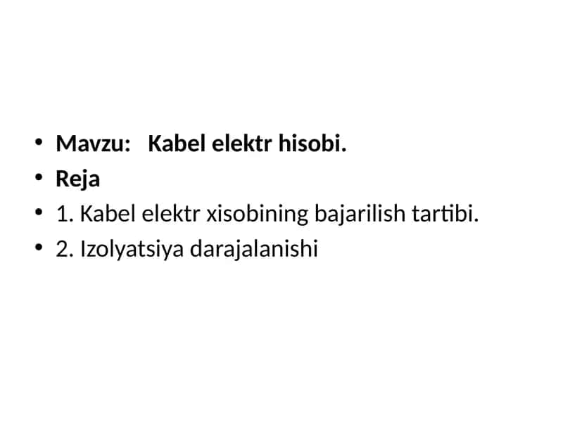 Kabelelektr hisobi 1