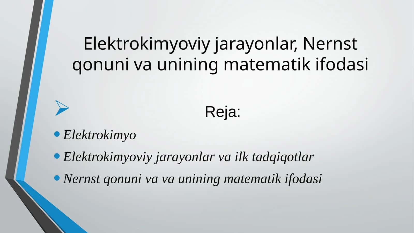 Elektrokimyoviy jarayonlar 1
