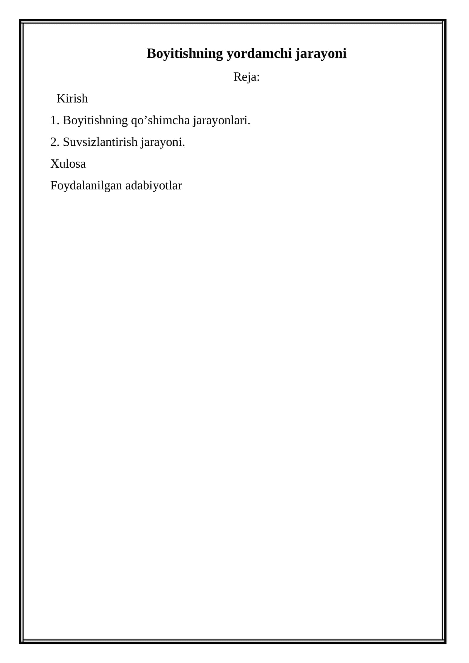 Boyitishning yordamchi jarayoni 1