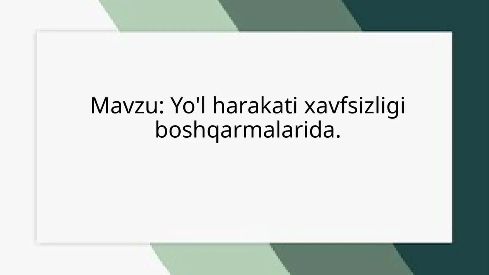 Yo'lharakati qoidalari 1