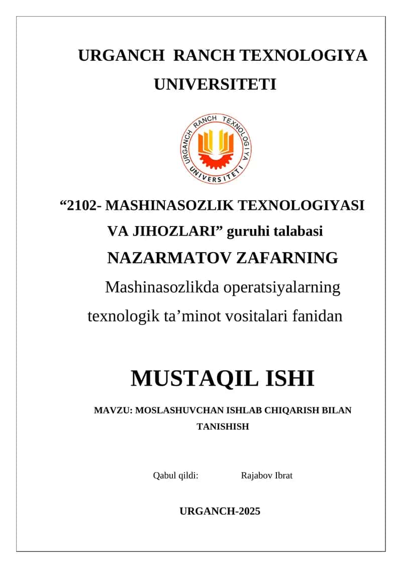 Moslashuvchan ishlab chiqarish bilan tanishish 1