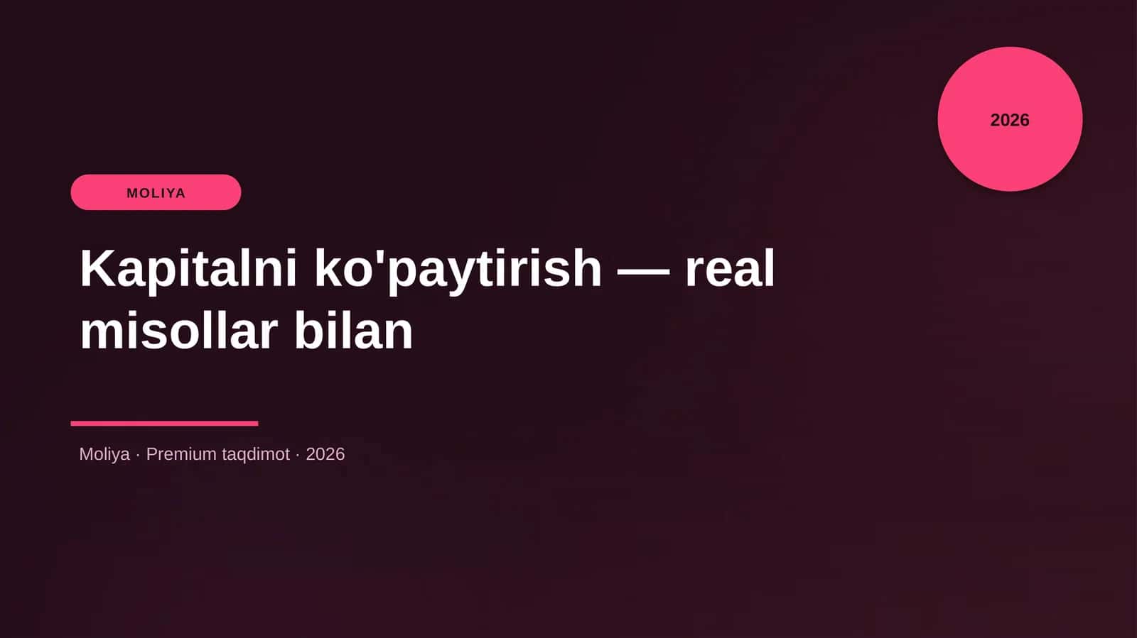 Kapitalni ko'paytirish — real misollar bilan 1