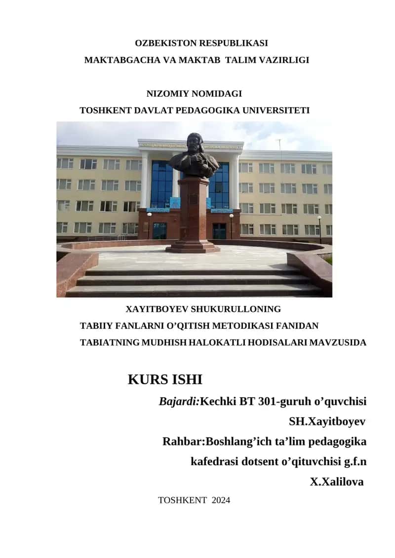 TABIATNING MUDHISH HALOKATLI HODISALARI 1