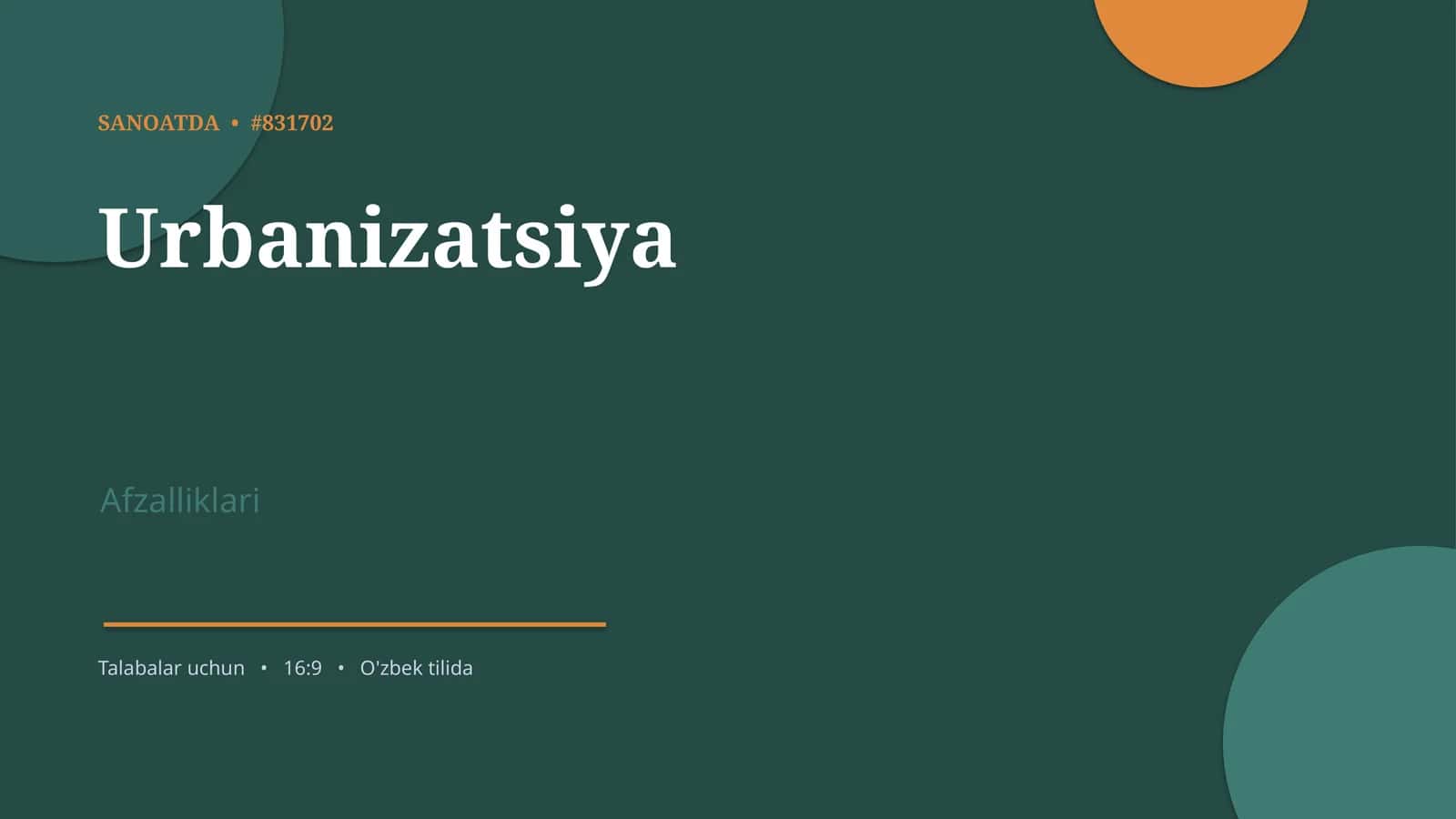 Urbanizatsiya 1
