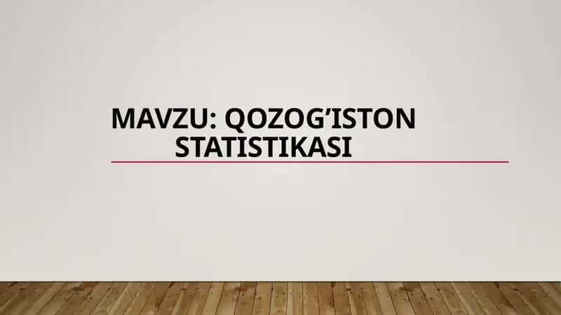 Qozogiston statistikasi 1