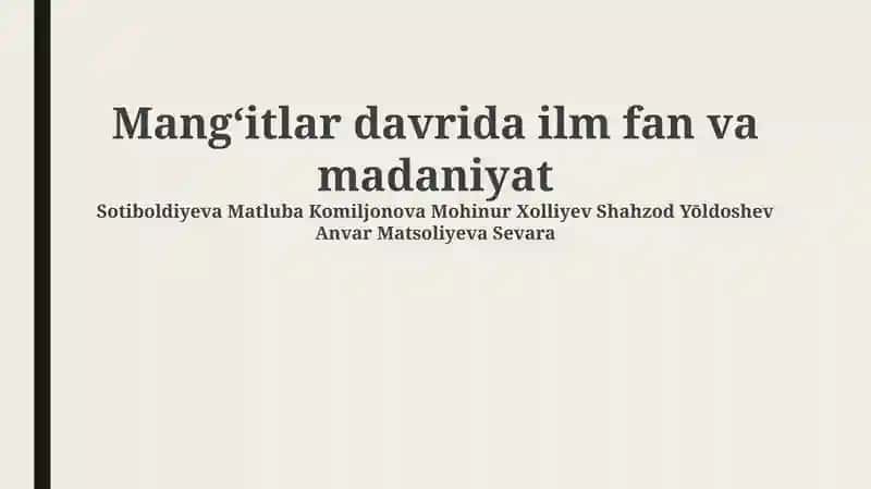 Mangʻit davri meʼmorchiligi 1