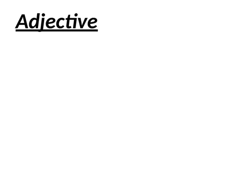 Adjective 1