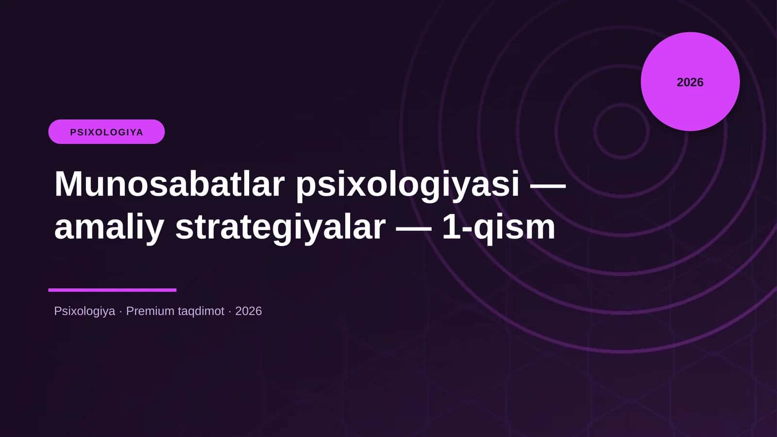 Munosabatlar psixologiyasi — amaliy strategiyalar — 1-qism 1