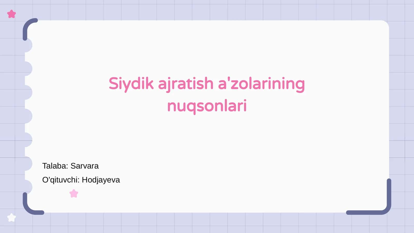 Siydik ajratish a'zolarining nuqsonlari 1