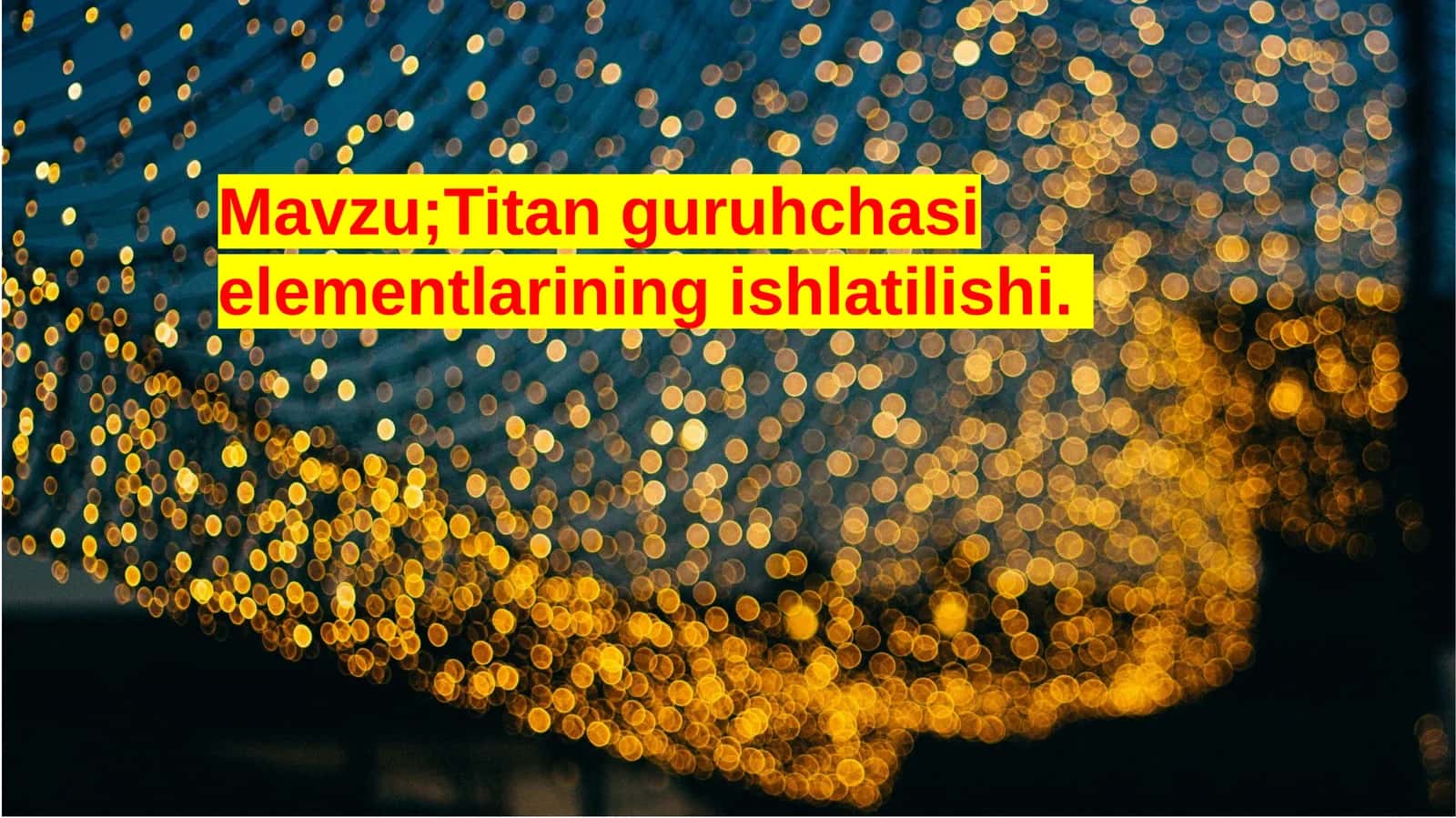 Titanguruh chasi elementlarining ishlatilishi 1