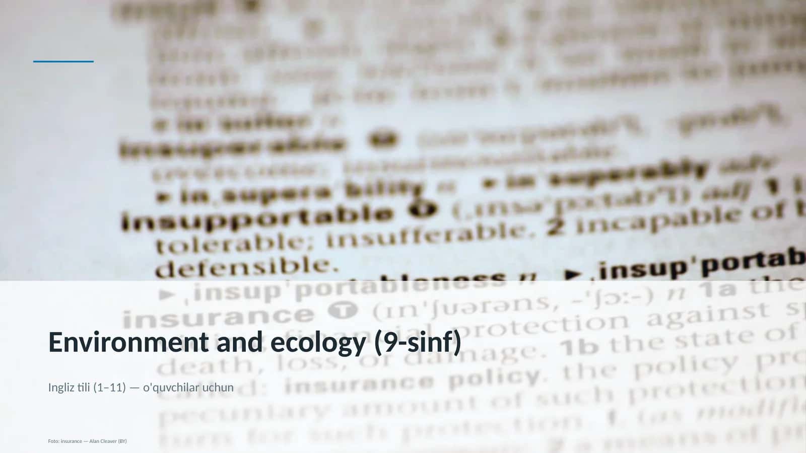 Environment and ecology (9-sinf) 1