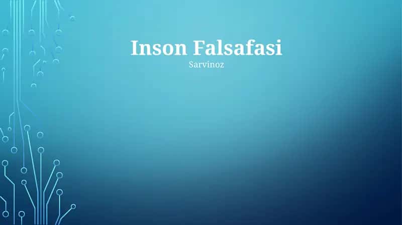 Inson Falsafasi 1