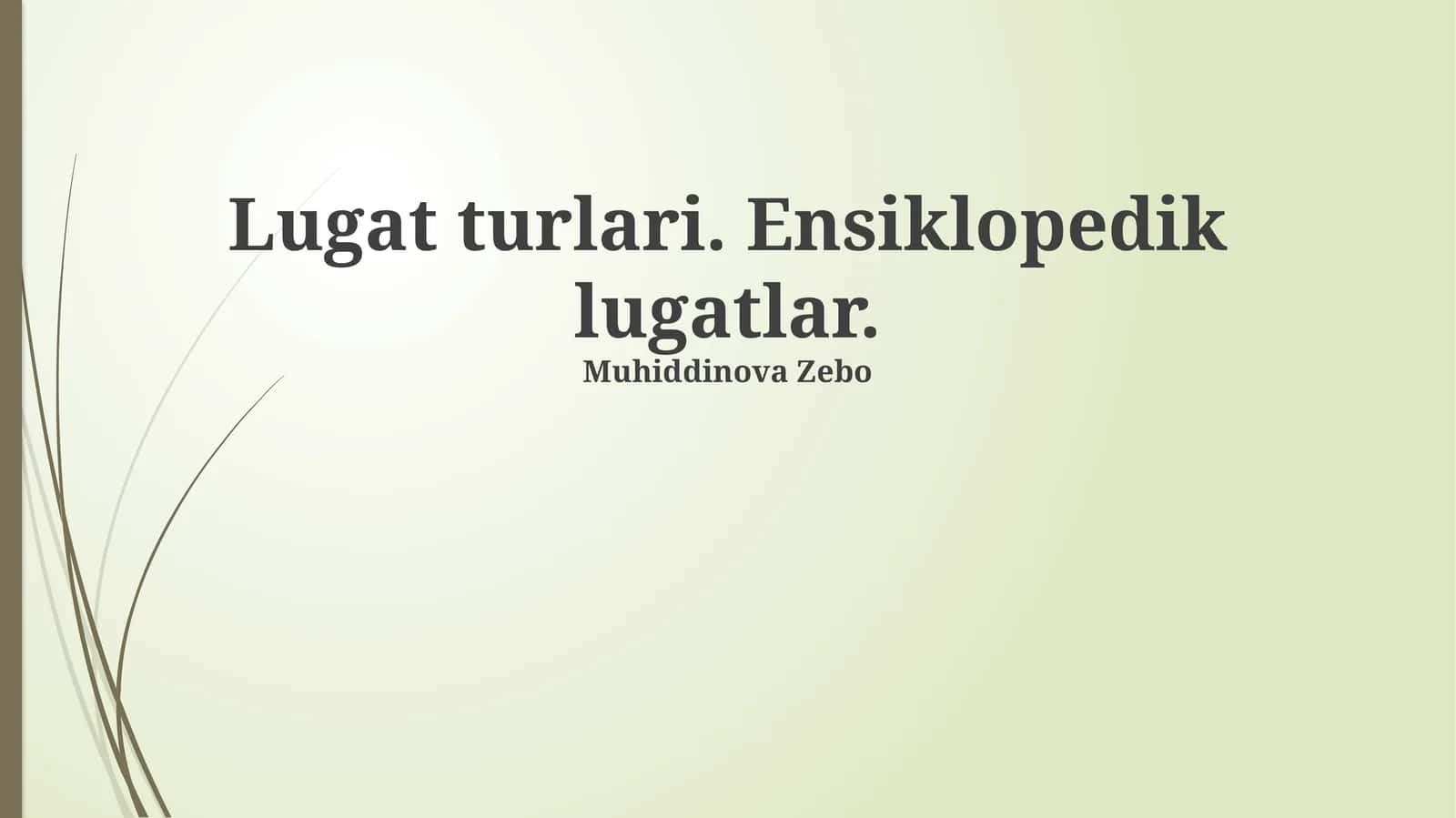 Ensiklopedik lug'atlar 1