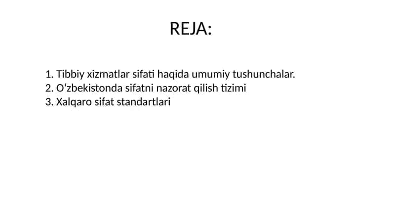Tibbiy xizmatlar sifatini nazorat qilish 1