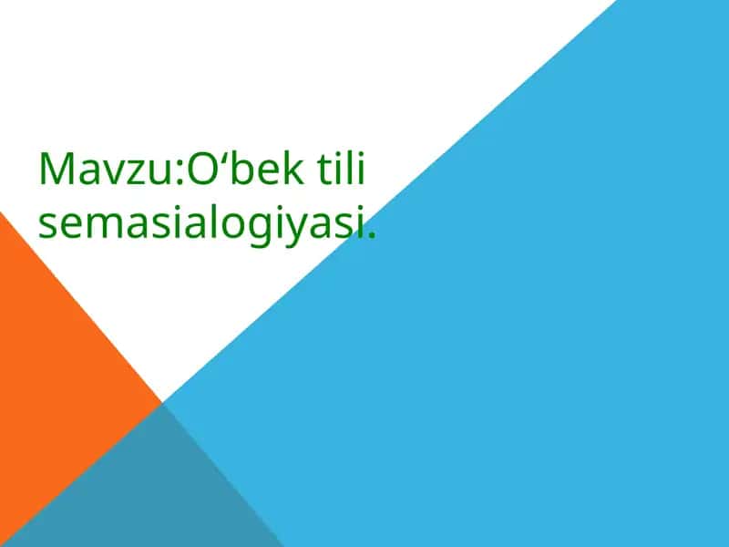 Semasiologiya 1
