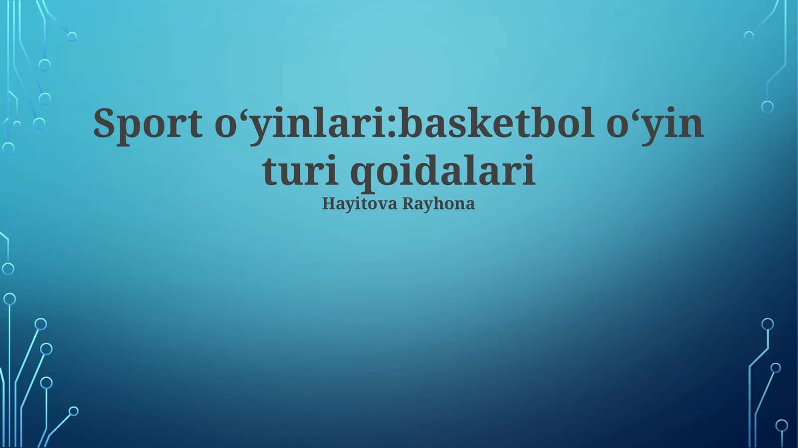 Basketbol O'yin Turi Qoidalari 1