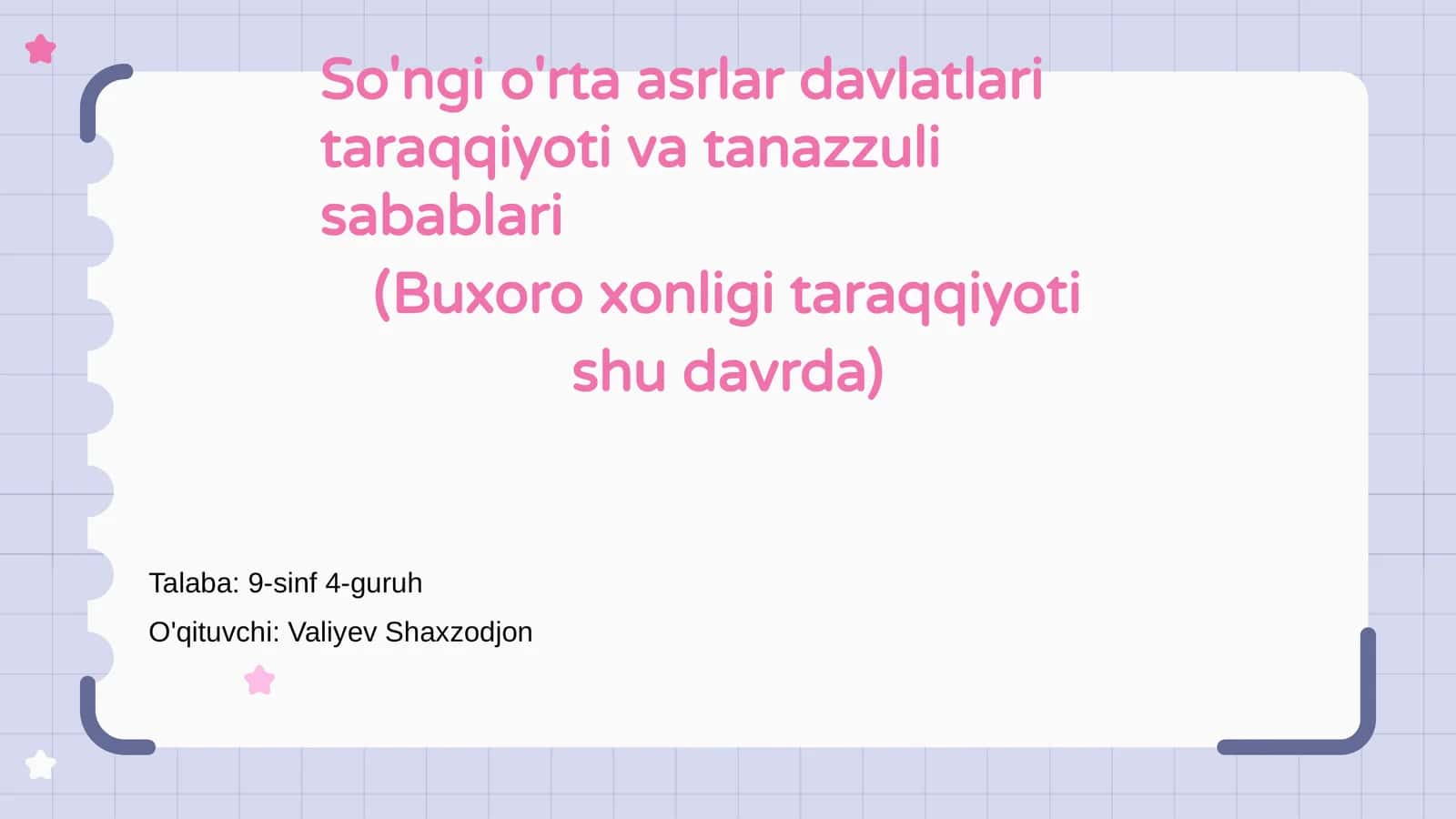So'ngi O'rta Asrlar Davrida Buxoro Xonligi 1