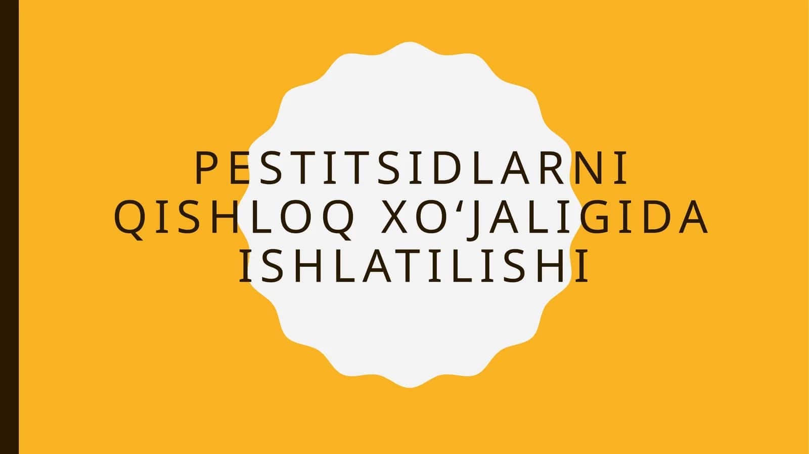 Pestitsidlarni qishloq xo‘jaligida ishlatilishi 1