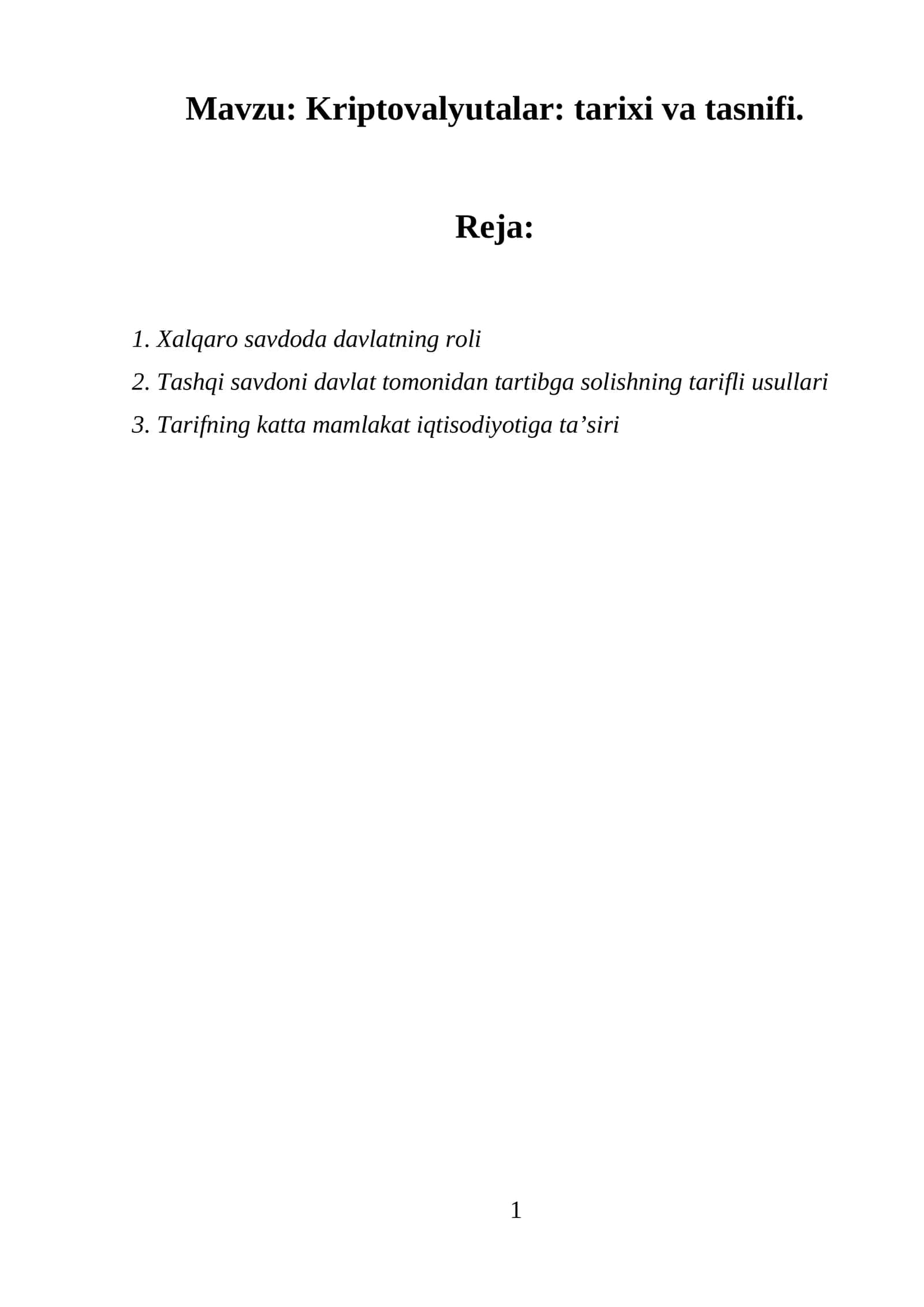 Kriptovalyutalar: tarixi va tasnifi 1