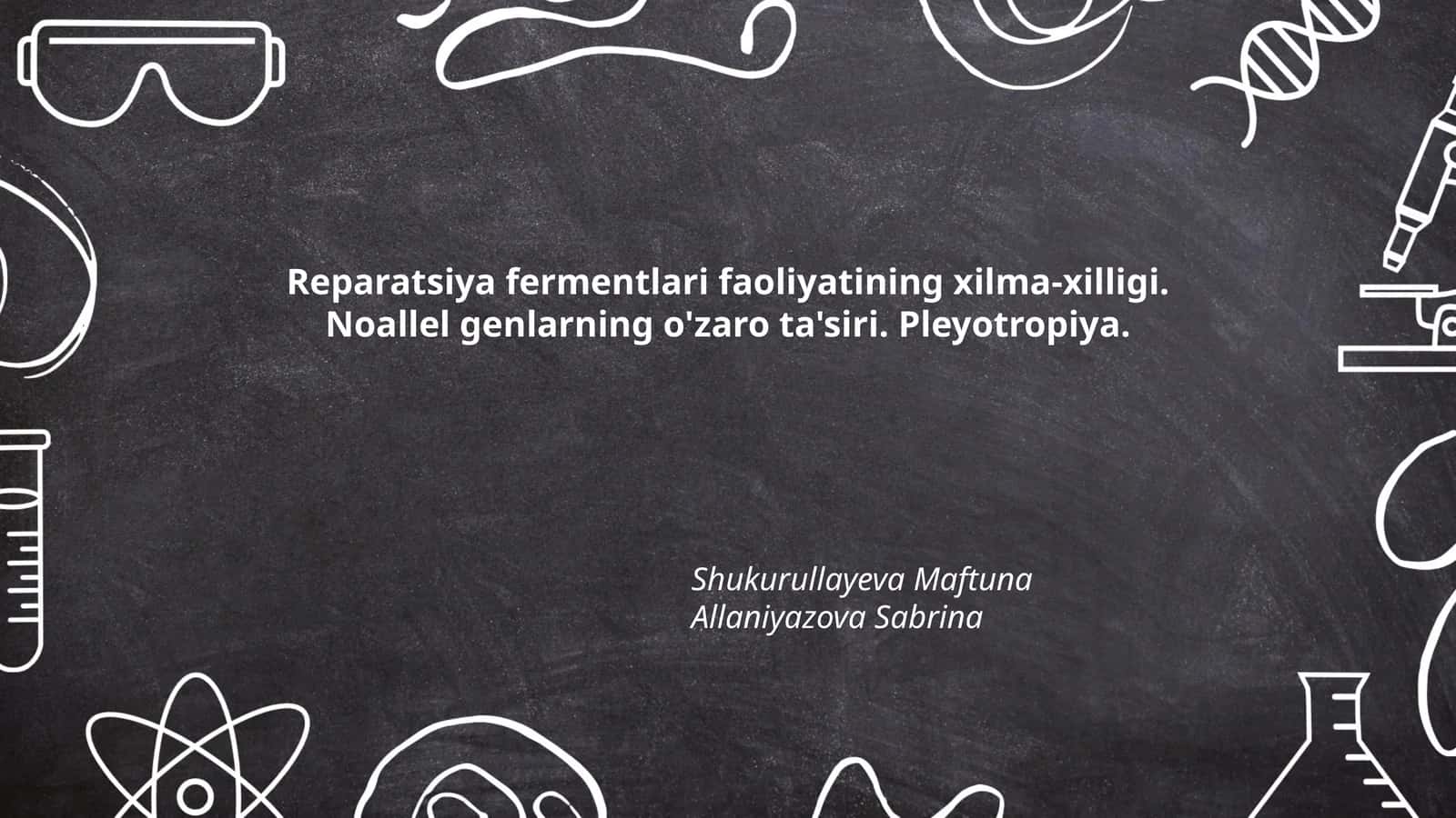 Reparatsiya fermentlari faoliyatining xilma-xilligi 1