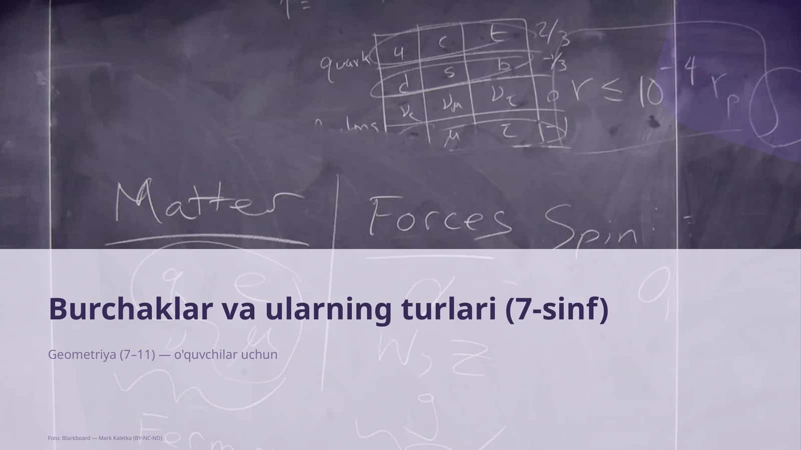 Burchaklar va ularning turlari (7-sinf) 1