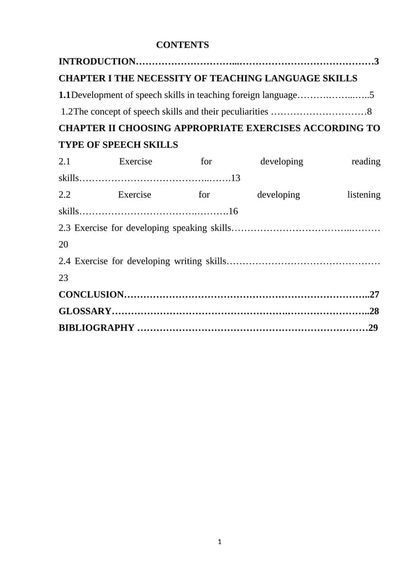THE NECESSITY OF TEACHING LANGUAGE SKILLS 1