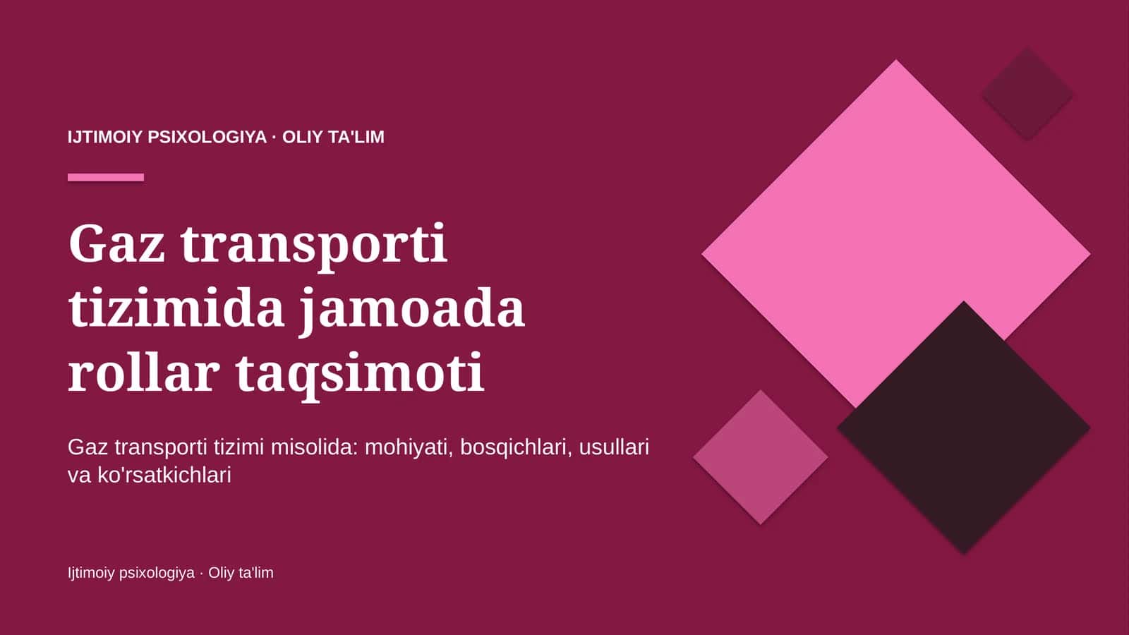 Gaz transporti tizimida jamoada rollar taqsimoti 1