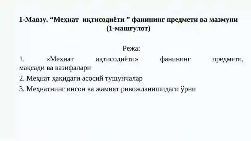 Меҳнат иқтисодиёти 1