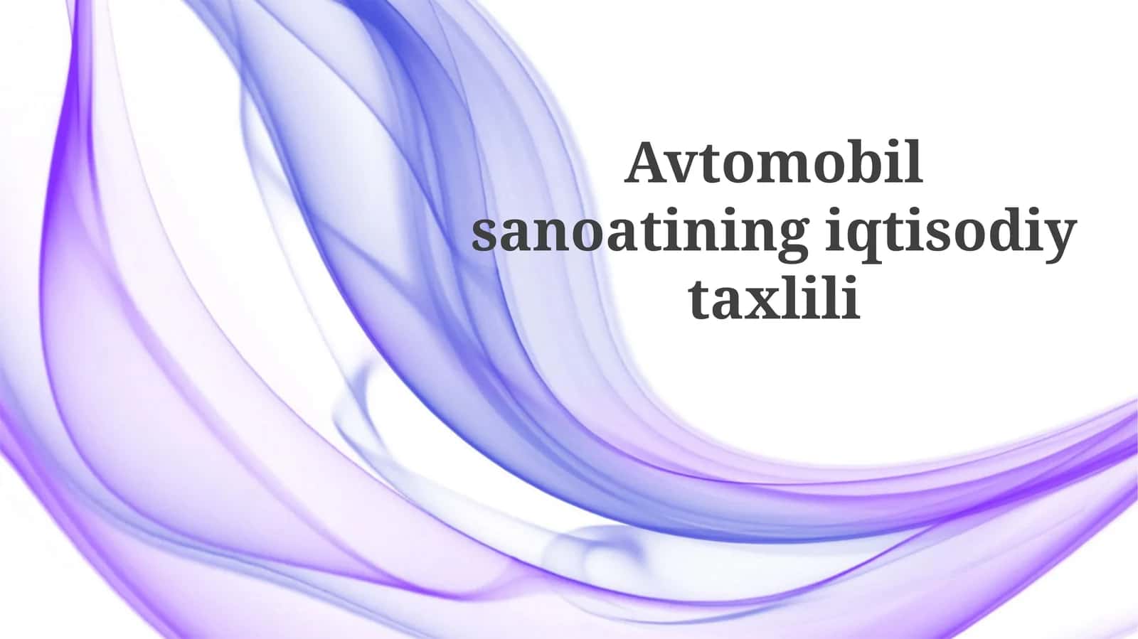 Avtomobilsanoatining iqtisodiy taxlili 1