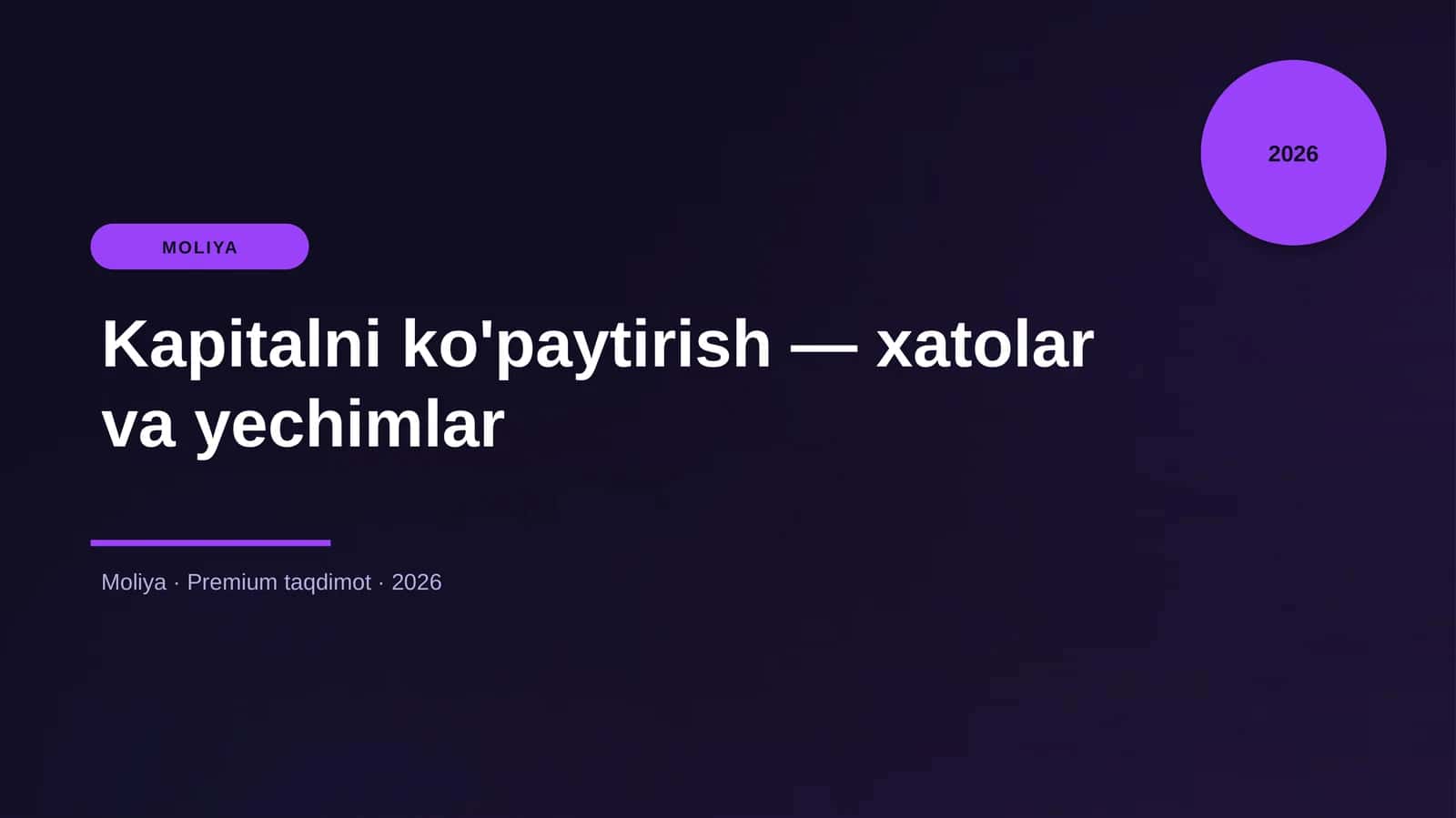 Kapitalni ko'paytirish — xatolar va yechimlar 1