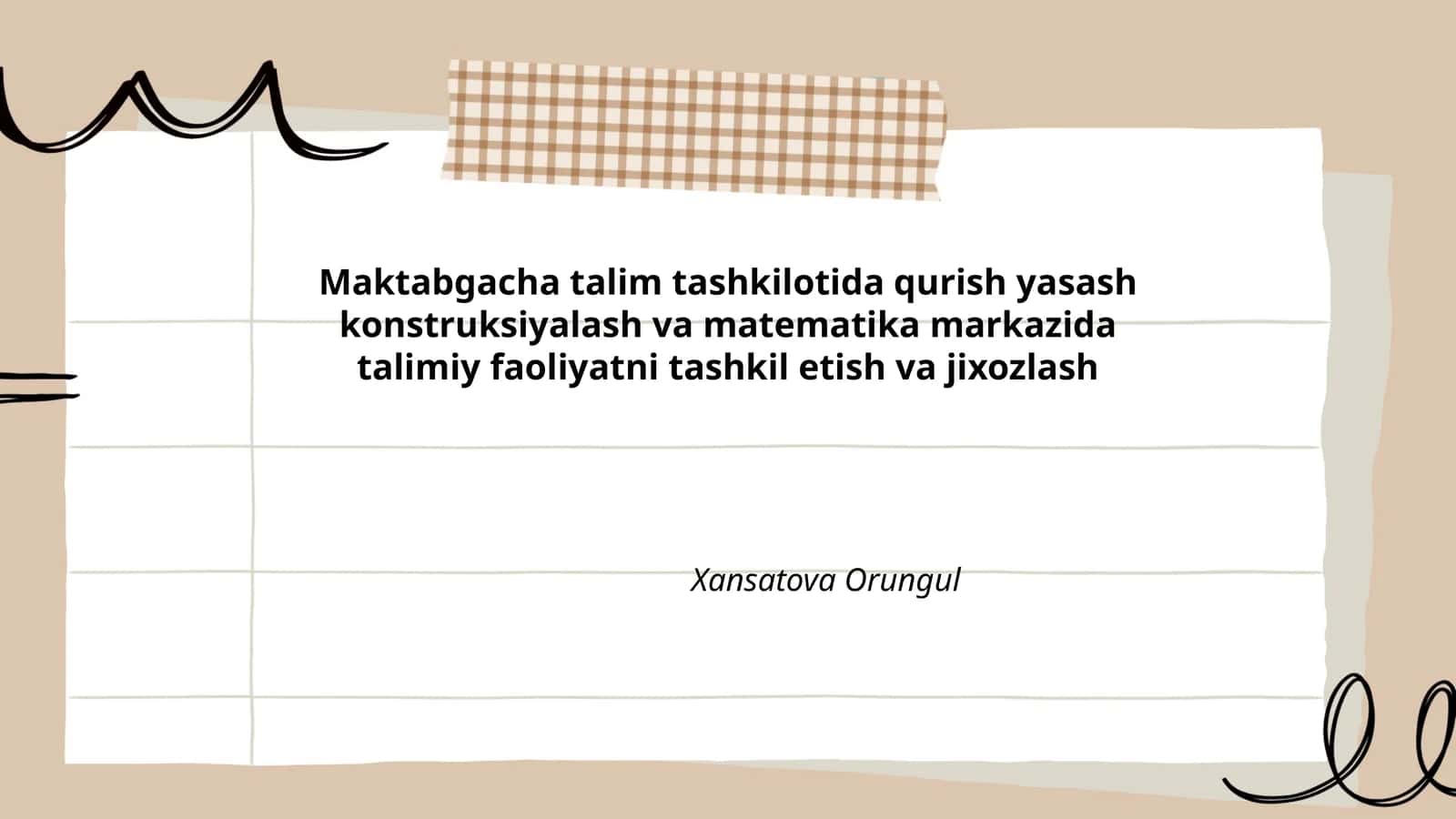 Maktabgacha talim tashkilotida qurish yasash konstruksiyalash va matematika markazida talimiy faoliyatni tashkil etish va jixozlash 1