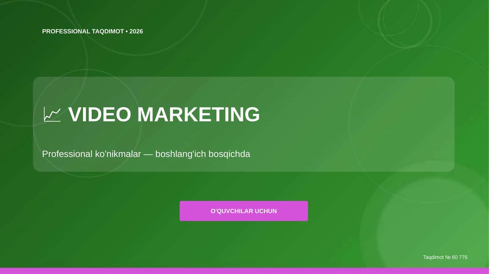 Video marketing: professional ko'nikmalar (boshlang'ich bosqichda) 1