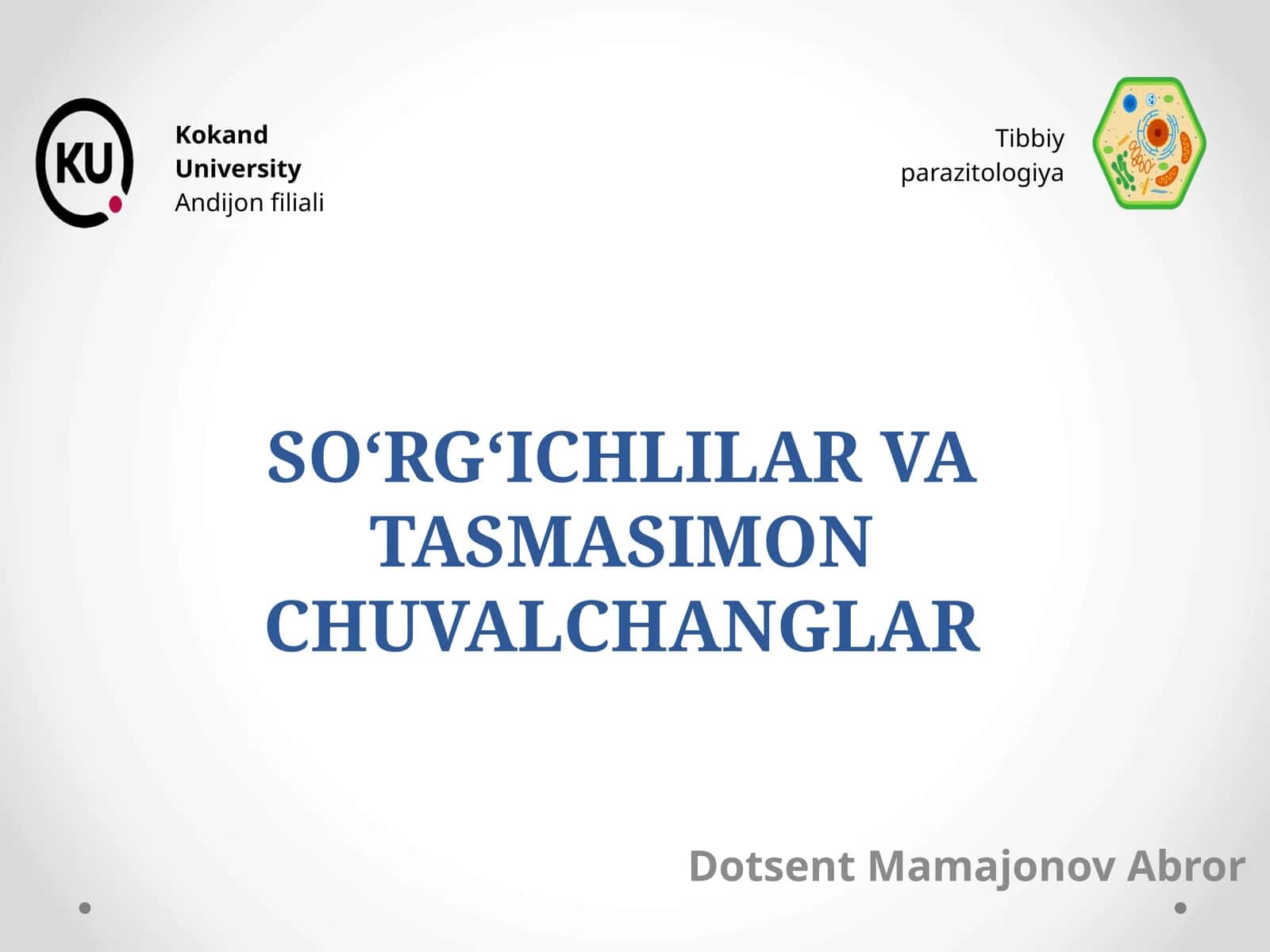 SO‘RG‘ICHLILAR VA TASMASIMON CHUVALCHANGLAR 1