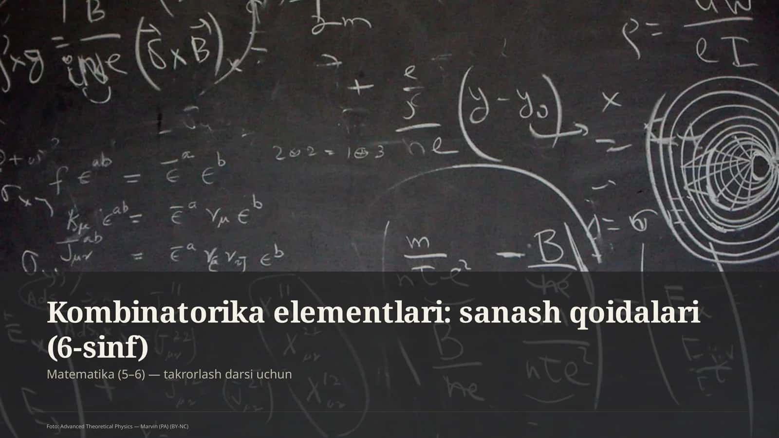 Kombinatorika elementlari: sanash qoidalari (6-sinf) 1