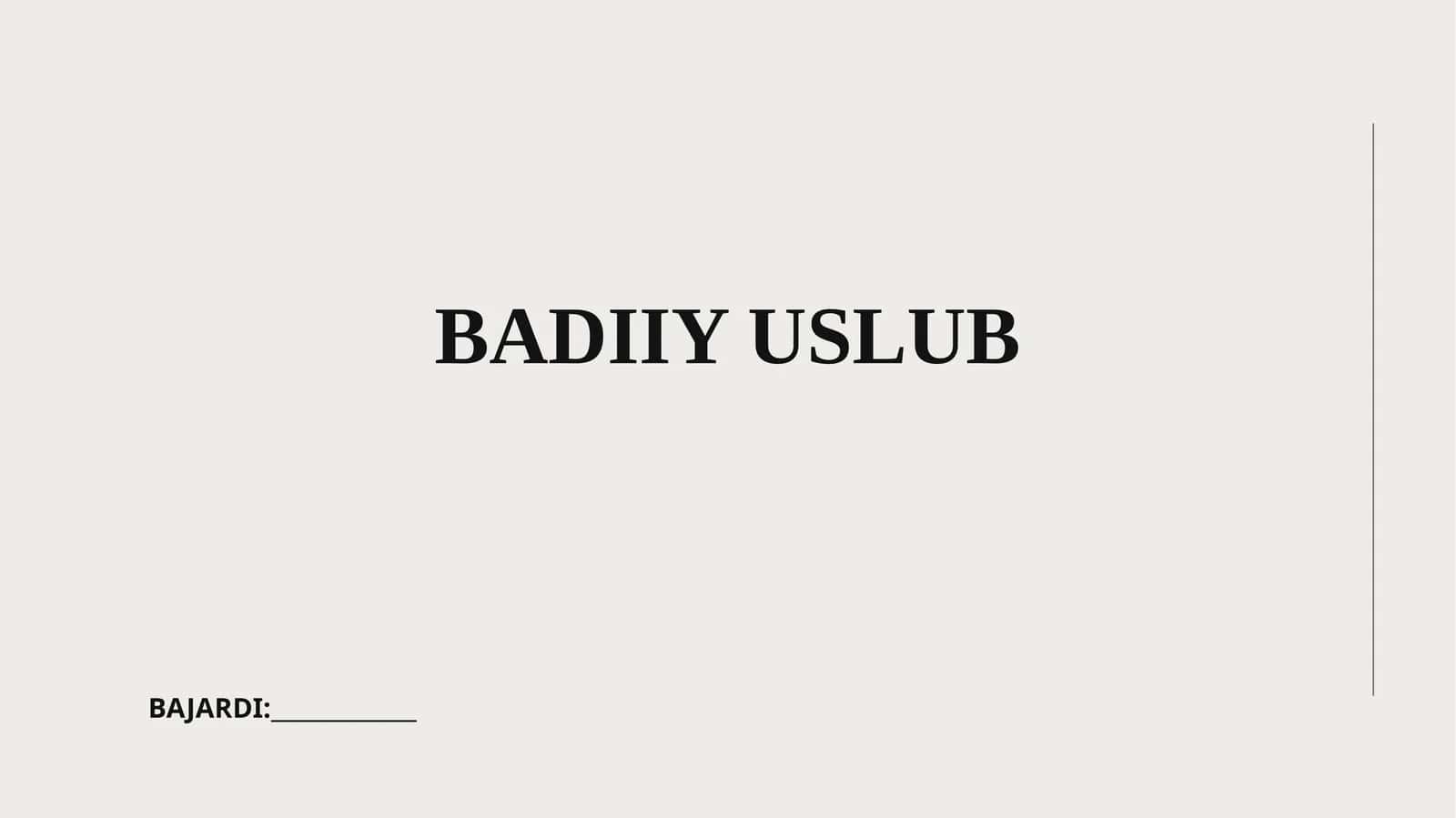 Badiiy uslub 1