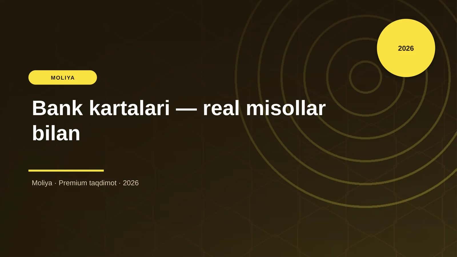 Bank kartalari — real misollar bilan 1