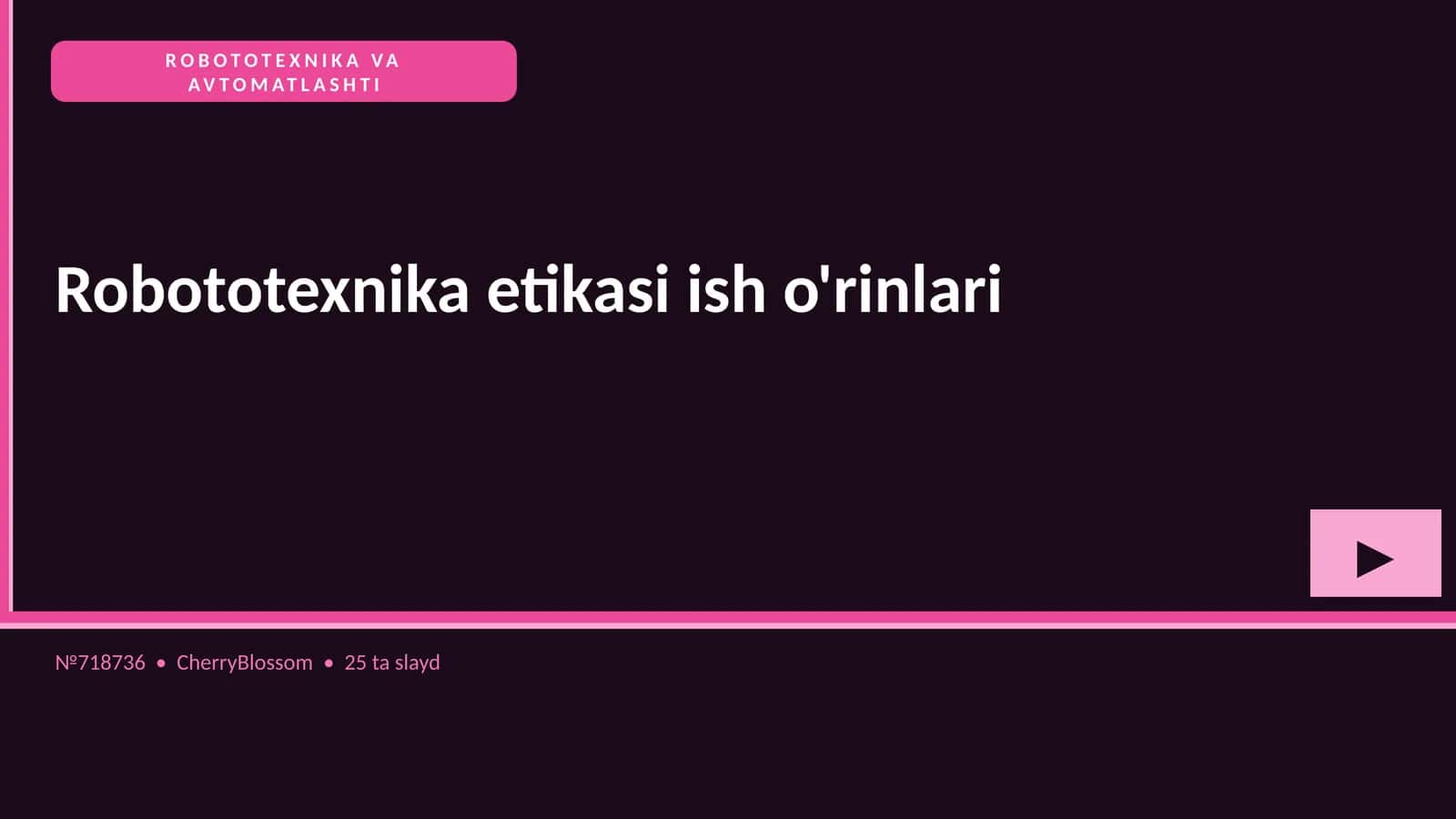 Robototexnika va Avtomatlashtirish 1