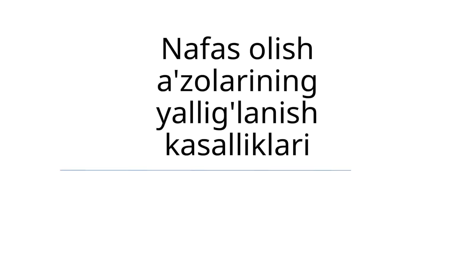 Surunkali Obstruktiv O'pka Kasalligi (SOOK) 1