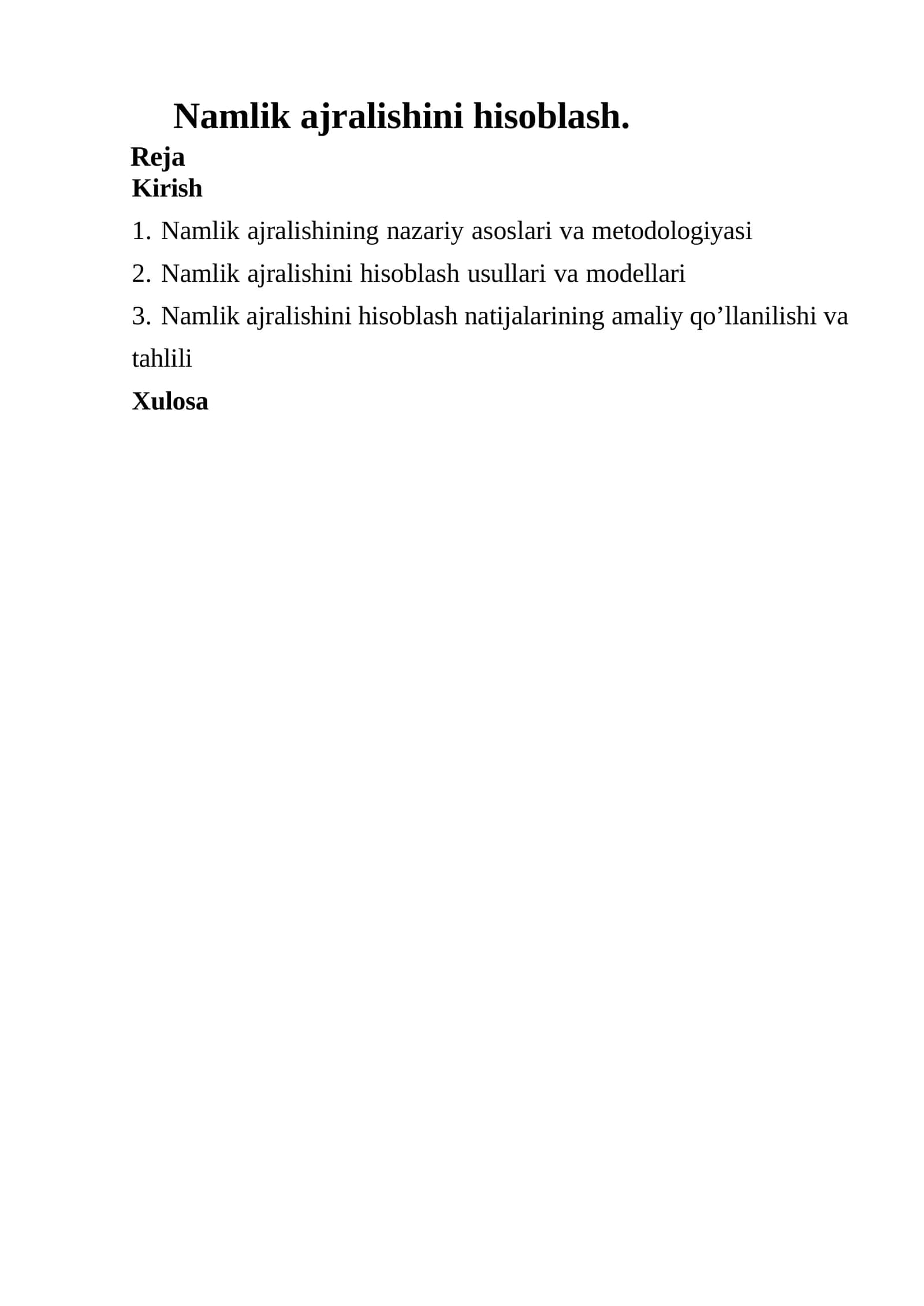 Namlik ajralishining nazariy asoslari va metodologiyasi 1