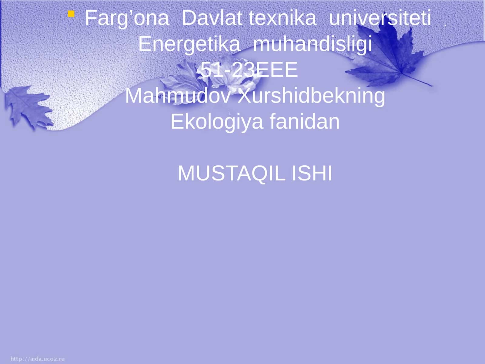 Energetika muhandisligi 1