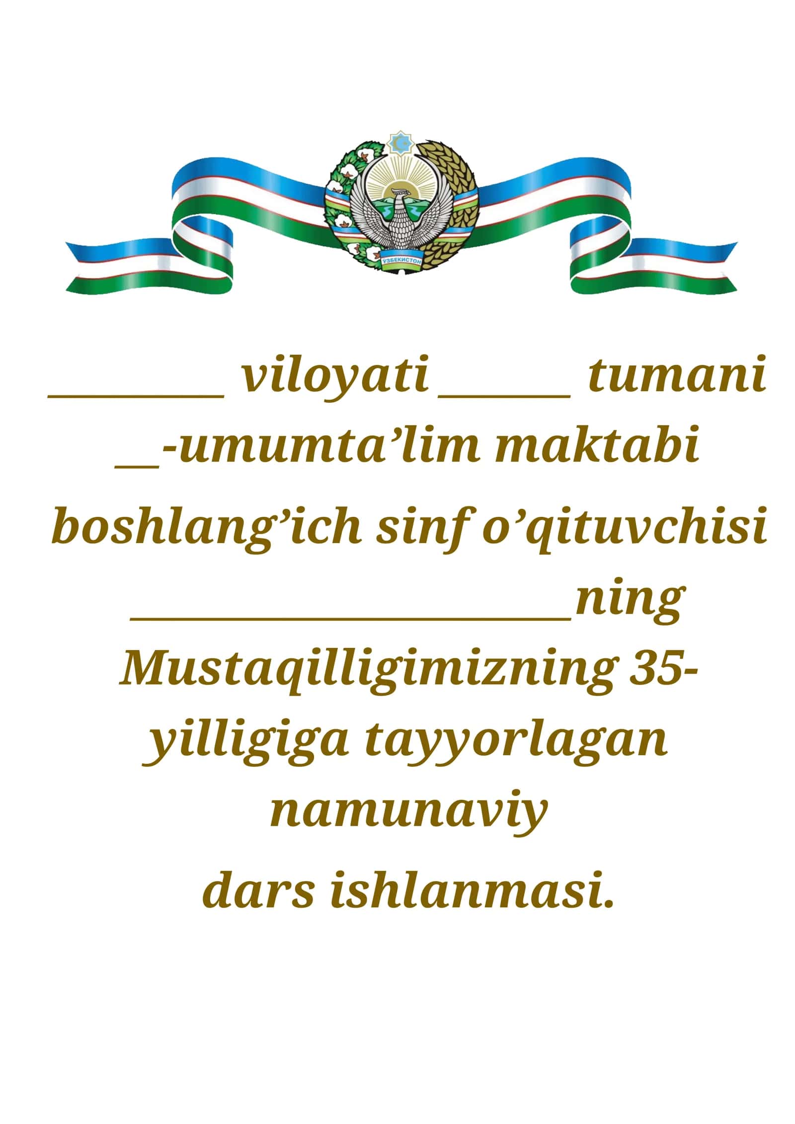 Mustaqillik darsi 1