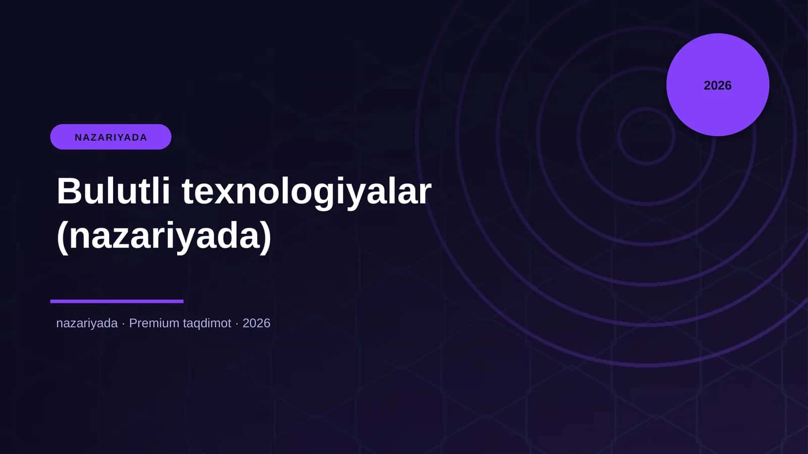 Bulutli texnologiyalar (nazariyada) 1
