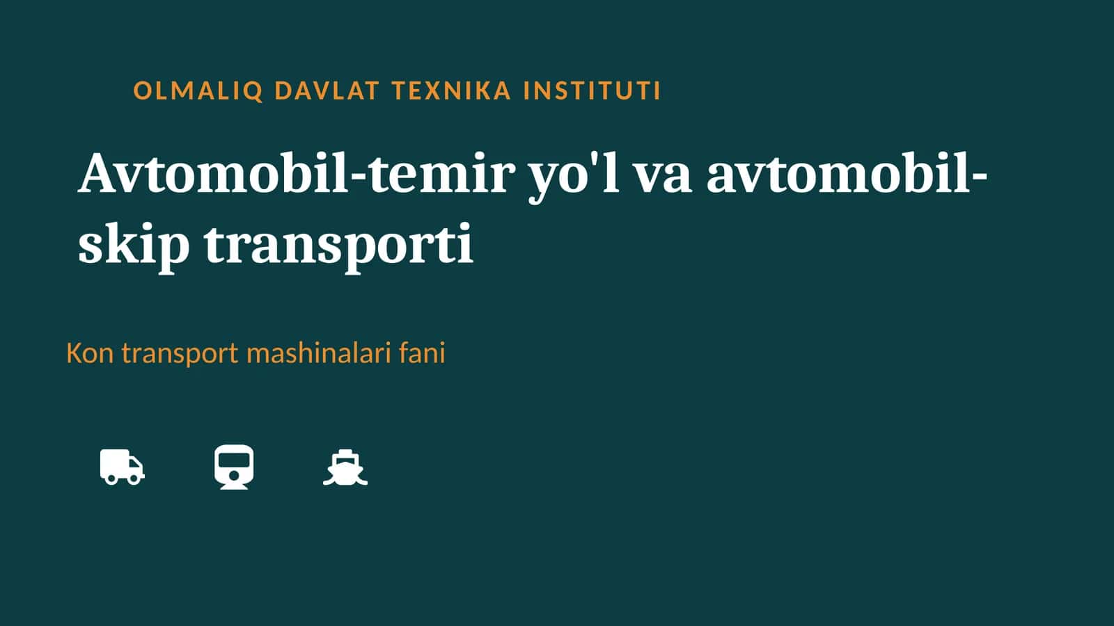 Kon transport mashinalari fani 1