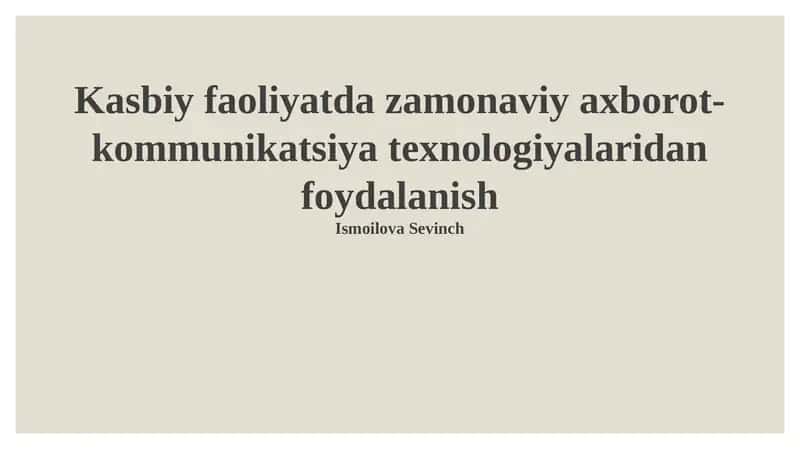 Zamonaviy axborot-kommunikatsiya texnologiyalari 1