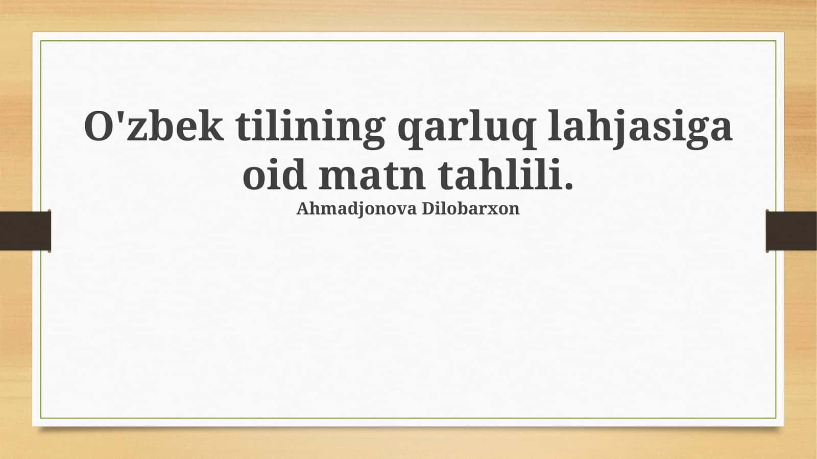Karlukcha Tilining Umumiy Tavsifi 1
